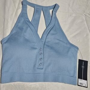 Velocity Light Blue Ribbed Bra